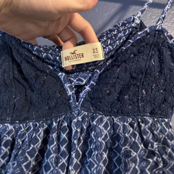 Blue Patterned Tank Top Blouse - Picture 7 of 11